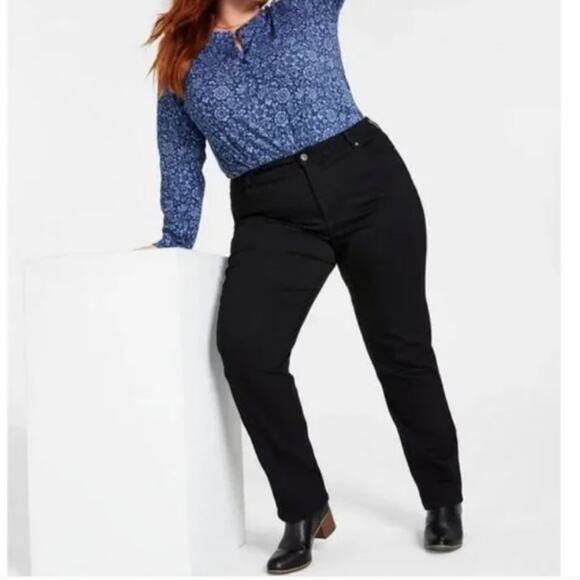 Style & Co Straight Leg Mid Rise Jeans - Picture 1 of 9